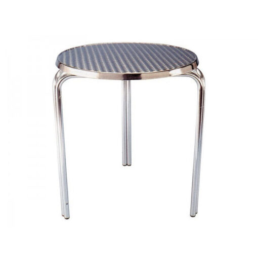 round aluminium bistro table