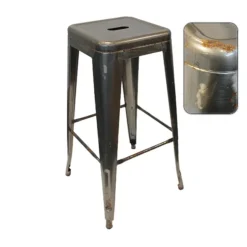 Tolix Vintage Grey Rustic Stool