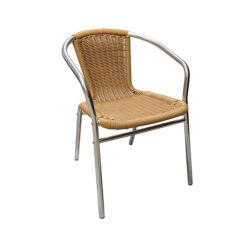 aluminium and wicker cafe chair