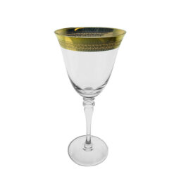 Gold Patterned Rim Wine Glass 11oz
