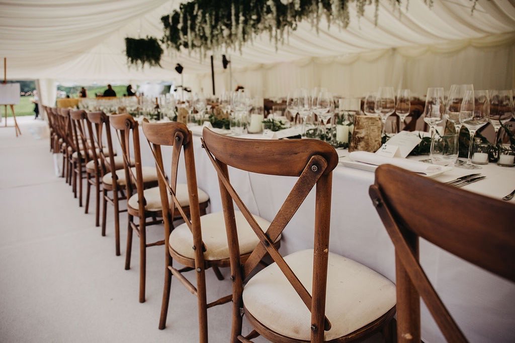 Loving this beautiful shot of Our cross backs in our marquee...