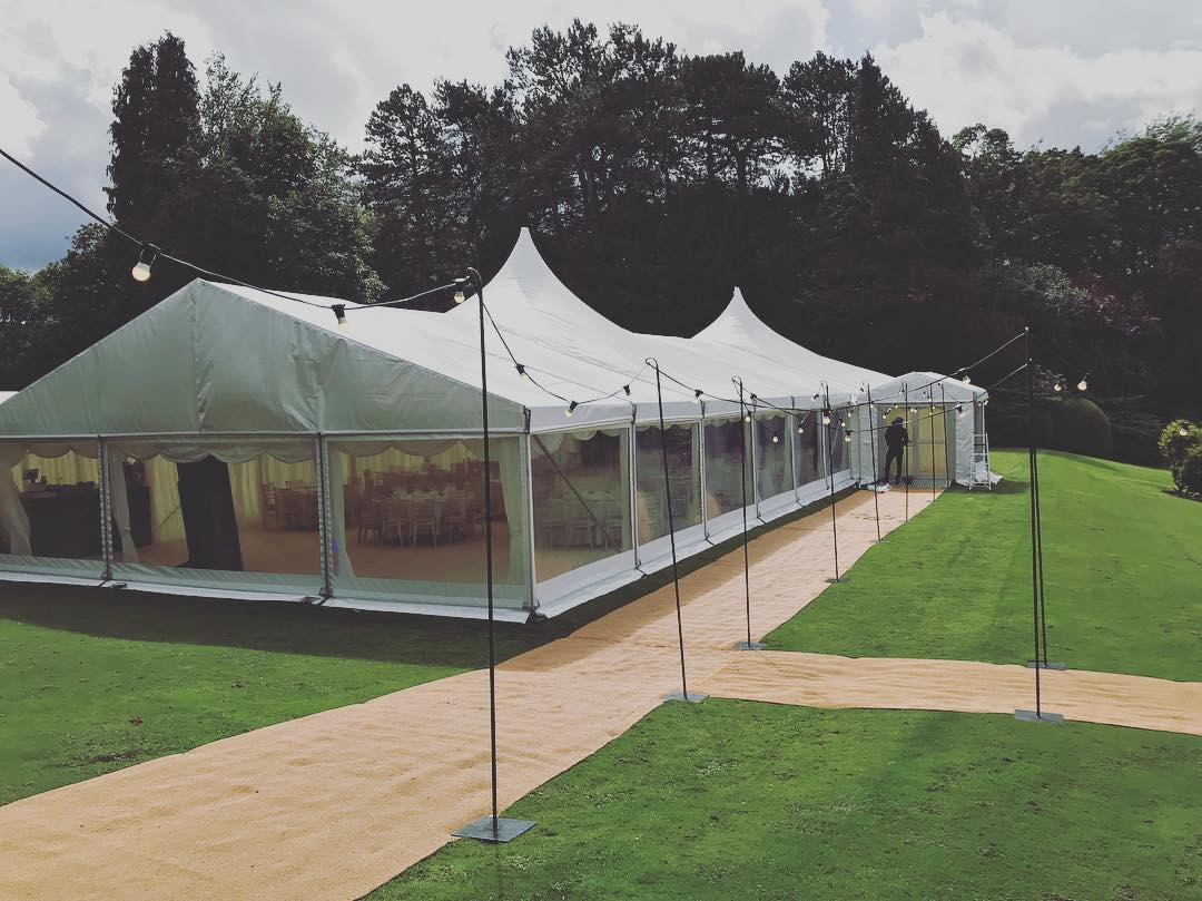 The marquees all ready for tomorrow’s big wedding at @brough...
