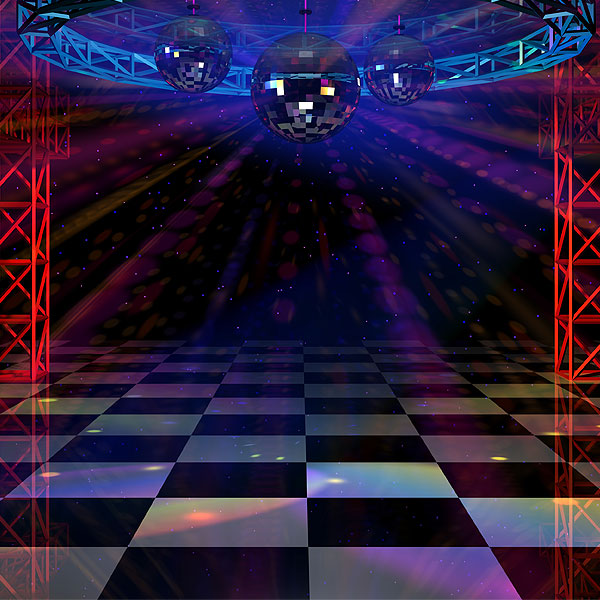 black and white dance floor event