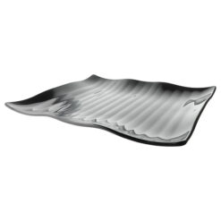 black rectangular wavy platter
